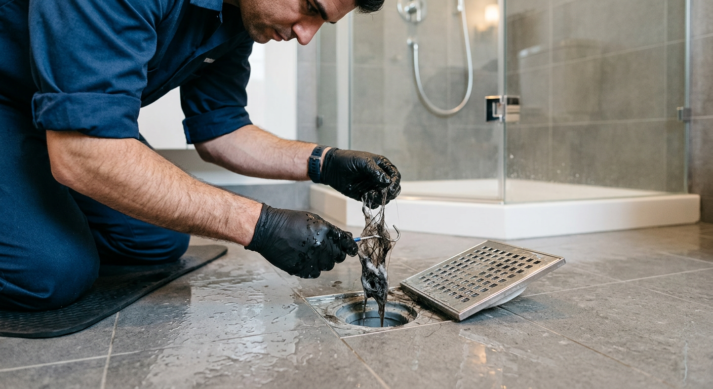 Débouchage de douche engorgée par un plombier à Meudon