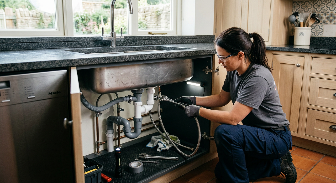 Raccordement plomberie cuisine avec pose d'évier à Meudon