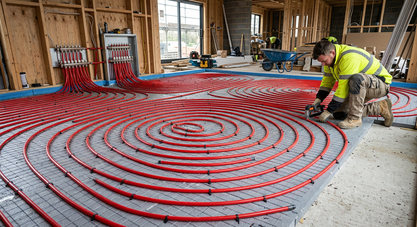 Installation de plancher chauffant hydraulique à Meudon 92