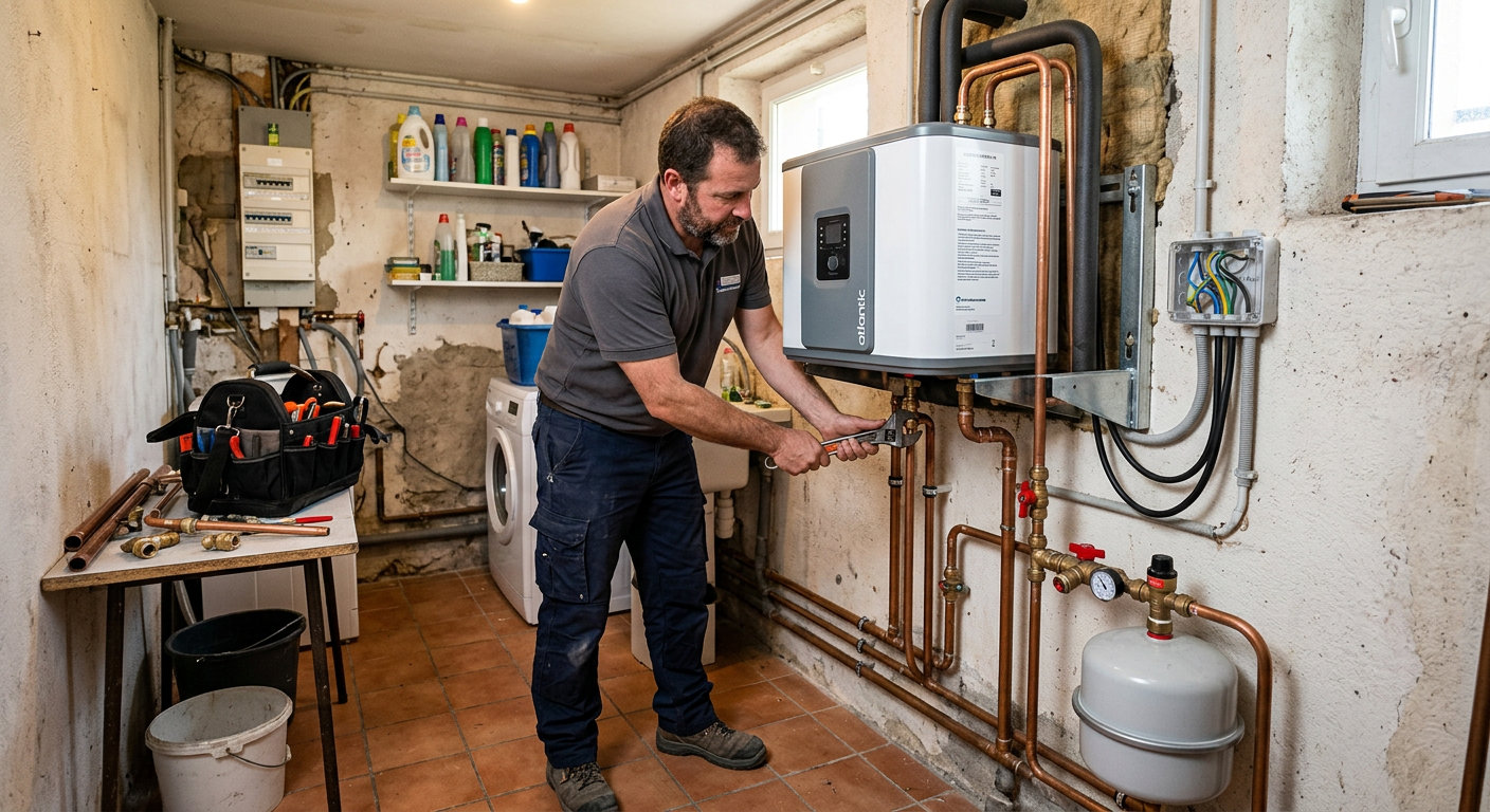 Pose de chauffe-eau thermodynamique par un plombier à Meudon