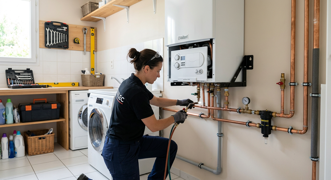 Installation de chaudière à condensation par un chauffagiste à Meudon