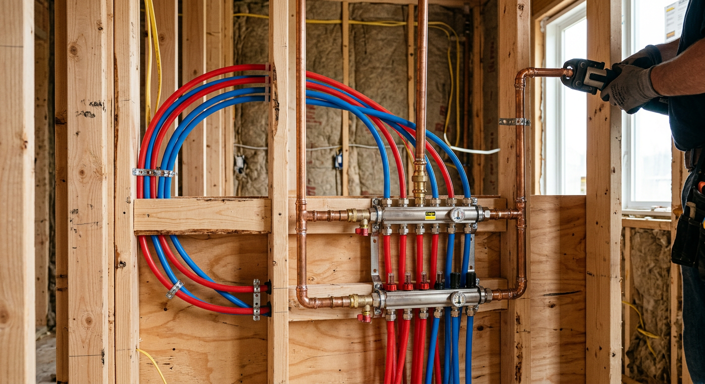 Création de réseau plomberie en cuivre et PER à Meudon 92